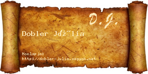 Dobler Júlia névjegykártya